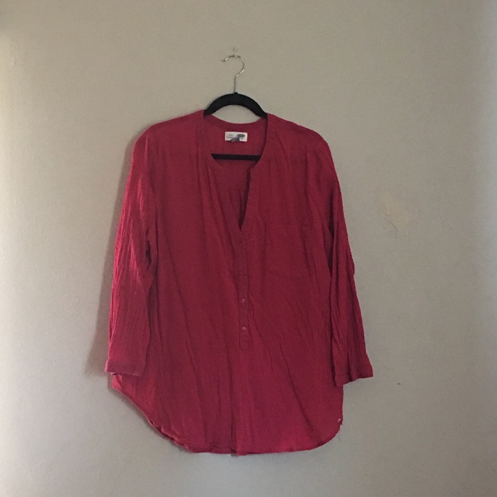 Hot Pink Button Blouse